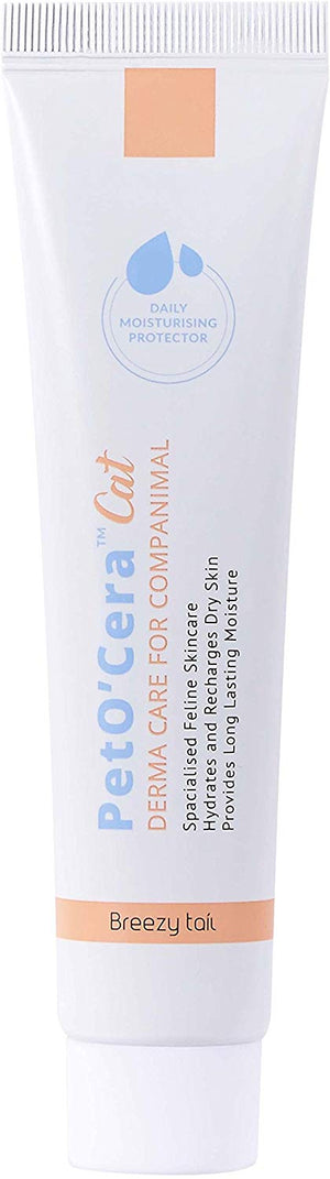 Breezytail PetO'Cera Cat - Derma Care Cream Gatos - Snout & Foot Pad Crema hidratante seco, piel sensible irrita de piel especializada Feline Skincare - BESTMASCOTA.COM