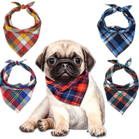 Lee-buty - Juego de 15 bandanas para perro, pañuelo para perro, baberos lavables para niña, niño, perro, bandanas de algodón a cuadros, bandanas para perros al aire libre, accesorios para perros pequeños, medianos, grandes, gatos y mascotas - BESTMASCOTA.COM