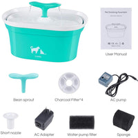 Lictin Cat Fuente de agua para beber – Fuente de agua para mascotas para perro gato dispensador de agua 2,8 L con 2 W bajo consumo de energía y 4 piezas de filtros reemplazables, fuente de agua para mascotas para perros, gatos - BESTMASCOTA.COM