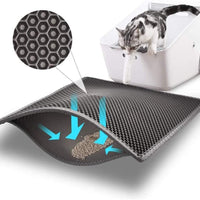 Bull-o Cat Litter Mat Litter Trapper Size 24” X 15”, Honeycomb Double-Layer Design Waterproof Urine Proof Material, 2-Layer Sifting Easy Clean Scatter Control - BESTMASCOTA.COM