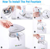 isYoung Fuente de agua LED para mascotas, dispensador de agua para mascotas, ultrasilencioso, automático, con flujo de agua ajustable y filtro de carbón activado para perros, gatos, pájaros y animales pequeños - BESTMASCOTA.COM