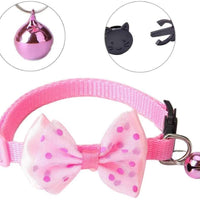 Yasma - Juego de 8 collares para gato, diseño de pajarita con cascabel y campana, de nailon, colores variados - BESTMASCOTA.COM