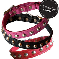 Outlaw Rosa Studded piel Seguridad gato collar - BESTMASCOTA.COM