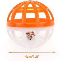 chiwava 48pcs 1.6" gato juguete bola con Bell de plástico entramado de Jingle Balls gatito Chase Pounce Sonajero Juguete Assorted Color - BESTMASCOTA.COM