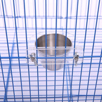 QBLEEV – Soporte para jaula, jaula, jaula, comedero de agua con semillas antibici, soporte para colgar, de acero inoxidable, cuencos con abrazadera - BESTMASCOTA.COM