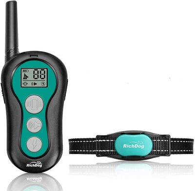 Collar de entrenamiento para perros – 1000 pies recargable collar de choque con mando a distancia, 3 modos de entrenamiento, 0 ~ 99 niveles de pitido y vibración y choque, no daña el cuello de choque impermeable para perros, apto para perros pequeños y me - BESTMASCOTA.COM