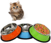 Welcomnny 3 cuencos para gatos, cuencos para mascotas, antiadherentes, de acero inoxidable - BESTMASCOTA.COM