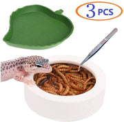 Tfwadmx - Cuenco para agua de reptil, plato de cerámica con pinzas para gecko y tortuga de lagarto, camaleón de dragón, leopardo, serpiente de maíz Gecko - BESTMASCOTA.COM
