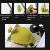 Plataforma de balanceo para decoración de cangrejo y depósito de tortuga anfibia, material de polipropileno de grado alimentario y diseño de hoja, 7.5 in de largo - BESTMASCOTA.COM