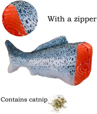 pepoot 30CM/11.8” Catnip Toys Cat Toys Kitten Fish Toys with Zipper Plush Fishes Replaceable Catnip Interactive Pets Chew Toys for Kitty Pet Supplies - BESTMASCOTA.COM