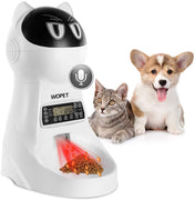 WOpet Alimentador de mascotas, alimentador automático para gatos, dispensador de comida para mascotas, comedero mediano y grande, para gatos, 4 comidas, grabadora de voz, temporizador programable, control de porción - BESTMASCOTA.COM