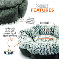 Pet Craft Supply Co. Espuma viscoelástica redonda lavable a máquina, cómoda y ultrasuave para todas las estaciones, cama para gatos y perros - BESTMASCOTA.COM