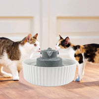 QiMH Ceramic Pet Cat Fountain 360° Cupcake Porcelain Dog Water Fountain, Ultra Quiet Automatic Pet Drinking Fountain Water Dispenser with USB Port, Replacement Pump and Filters - BESTMASCOTA.COM