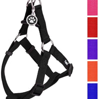 Arnés ajustable Pupteck para perro, medida básica de cachorro, de nailon, chaleco para pasear en exteriores con etiqueta de identificación - BESTMASCOTA.COM