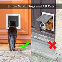 Hongyun - Solapa para puerta de gato, 4 vías, con bloqueo, impermeable, para puerta de gatos, perros pequeños, segura, fácil de instalar, exterior fácil - BESTMASCOTA.COM