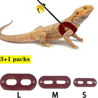 SEAPANHE 3 paquetes de arnés de dragón y correa ajustable (S, M, L) – Correa de piel suave para reptiles, lagarto para anfibios y otros animales pequeños de mascota, rojo - BESTMASCOTA.COM