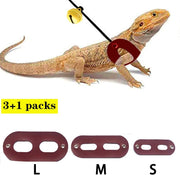 SEAPANHE 3 paquetes de arnés de dragón y correa ajustable (S, M, L) – Correa de piel suave para reptiles, lagarto para anfibios y otros animales pequeños de mascota, rojo - BESTMASCOTA.COM