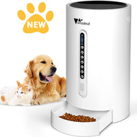 amzdeal - Comedero automático para gatos y perros, dispensador de alimentos para gatos con tamaño y tiempo de comida programable, 4 comidas por día, apto para perros y gatos - BESTMASCOTA.COM