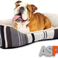 Cama para perro, motivo a rayas de ASPCA, micro tecnología, 28 por 20 por 8 pulgadas - BESTMASCOTA.COM