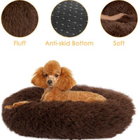 SlowTon - Cama calmante para perro, ultrasuave, cojín cálido de felpa para perro o gato, con esponja, parte inferior antideslizante para mascotas pequeñas, medianas, para dormir en el interior, lavable a máquina - BESTMASCOTA.COM