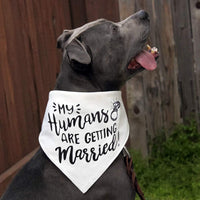 Bandana para perro My Humans are Getting Married Dog Bandana, bandana para perro de boda, anuncio de compromiso, accesorio para fotos de boda, bufanda para mascotas, mascota - BESTMASCOTA.COM