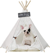 Little Dove Pet Teepee perro (cachorro) & Cat – Cama para mascotas portátil tiendas de campaña y casas para perro (cachorro) & gatos estilo encaje (con o sin cojín opcional) - BESTMASCOTA.COM