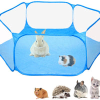 Amakunft C&C - Tienda de campaña para animales pequeños, transpirable y transparente, parque de juegos para mascotas, valla para ejercicio al aire libre/interior, valla para jardín portátil para cobayas, conejos, hámster, chinchchillas y erizos - BESTMASCOTA.COM