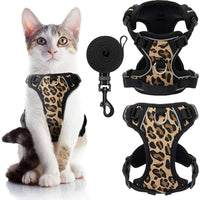Conjunto de arnés y correa para gatos a prueba de escape, arnés ajustable de malla suave para gatos, correa reflectante para seguridad nocturna, gatos, cachorros y gatos - BESTMASCOTA.COM