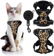 Conjunto de arnés y correa para gatos a prueba de escape, arnés ajustable de malla suave para gatos, correa reflectante para seguridad nocturna, gatos, cachorros y gatos - BESTMASCOTA.COM