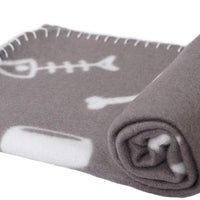 Manta para perro, suave y cálida, con estampado de huellas, para perros pequeños, medianos, grandes, gatos, cachorros, gatitos, otros animales, color negro, gris - BESTMASCOTA.COM