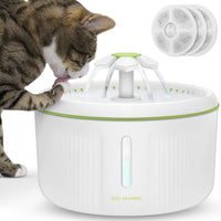 SHU UFANRO Fuente automática para mascotas, fuente de agua para gatos, dispensador de agua para perros, 70oz/2L, fuente para beber con luz LED para gatos y perros pequeños - BESTMASCOTA.COM