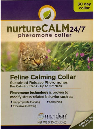 Collar de feromonas calmante para felinos NurtureCALM 24/7 (cuello hasta 15 pulgadas) - BESTMASCOTA.COM