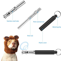 JESOT Silbato de entrenamiento de perro con clicker, kit de entrenamiento ultrasónico ajustable para perro con cordón para entrenamiento silencioso de repulsión de perro (paquete de 4) (negro y azul) - BESTMASCOTA.COM