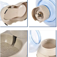 Mingzheng - Juego de alimentador automático de alimentos y agua con cepillo para rebanar con temporizador digital para gatos y perros pequeños, solución para mascotas, fácil de desmontar/limpiar/montar/rellenar - BESTMASCOTA.COM