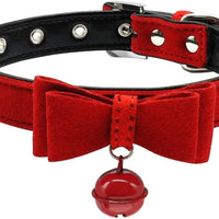 Fancy Red Pet Collar with Bow and Bell - Adjustable Cat - BESTMASCOTA.COM