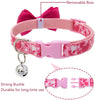 PUPTECK Collar de perro con campana para el día de San Valentín ajustable con lazo extraíble – Corazón romático y diseño de rosa, regalo dulce para perros pequeños, gatos y mascotas - BESTMASCOTA.COM