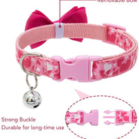PUPTECK Collar de perro con campana para el día de San Valentín ajustable con lazo extraíble – Corazón romático y diseño de rosa, regalo dulce para perros pequeños, gatos y mascotas - BESTMASCOTA.COM