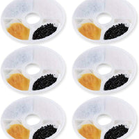 MUDEELA 6 filtros compatibles con filtro de fuente de flores Catit y diseño Catit Senses Fuente – Filtro de suavizante de agua de triple acción de repuesto compatible con filtro de fuente de agua Catit (5.5") - BESTMASCOTA.COM