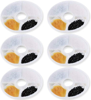 MUDEELA 6 filtros compatibles con filtro de fuente de flores Catit y diseño Catit Senses Fuente – Filtro de suavizante de agua de triple acción de repuesto compatible con filtro de fuente de agua Catit (5.5") - BESTMASCOTA.COM