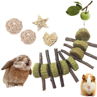 VCZONE - Juguetes para masticar conejo con forma de conejo y dientes de mascota de masticar juguetes orgánicos de manzana natural para conejos, chinchilla, cobayas, hámsters molienda de dientes - BESTMASCOTA.COM