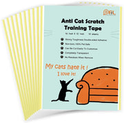 Cinta disuasoria para gatos antiarañazos, no deja residuos, cinta de entrenamiento antiarañazos para sofá, adhesivo extraíble de doble cara para muebles, tamaño grande 15.7 x 11.8 pulgadas, 10 hojas - BESTMASCOTA.COM