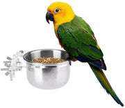 Pet Bird Alimentos Alimentación y agua potable Hanging Cup Acero Inoxidable Coop Colgador para Parrot Cage Budgie - BESTMASCOTA.COM