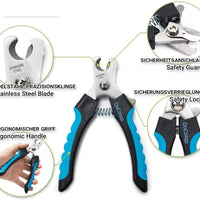 Dog Nail Clippers Pet Nail Trimmers Nail File Set Razor Sharp Blades Safety Guard Sturdy Non Slip Handles Professional Grooming Tool for Large and Small Animals Vet Recommended (BIUE1) - BESTMASCOTA.COM