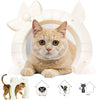 Puerta de gato Slowton, puerta de mascota para gatos, puerta interior de 2 vías, forma de agujero de gatito, se adapta a hueco, núcleo de cristal, puerta de cristal sólido para gatos de hasta 21 lb, caja de arena oculta en sótano, lavandería, habitación, - BESTMASCOTA.COM