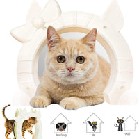 Puerta de gato Slowton, puerta de mascota para gatos, puerta interior de 2 vías, forma de agujero de gatito, se adapta a hueco, núcleo de cristal, puerta de cristal sólido para gatos de hasta 21 lb, caja de arena oculta en sótano, lavandería, habitación, - BESTMASCOTA.COM