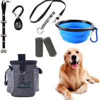 SSRIVER Kit de entrenamiento para cachorros, 6 piezas, ajustable, para perros, bolsa de entrenamiento, silbato para controlar para detener el ladrido, cuenco para perro y bolsa de cazuela, entrenador para mascotas - BESTMASCOTA.COM