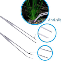 Jeeco - Pinzas para acuario, 4 en 1, de acero inoxidable, para acuario, acuario, kit de herramientas para principiantes y acuarios - BESTMASCOTA.COM