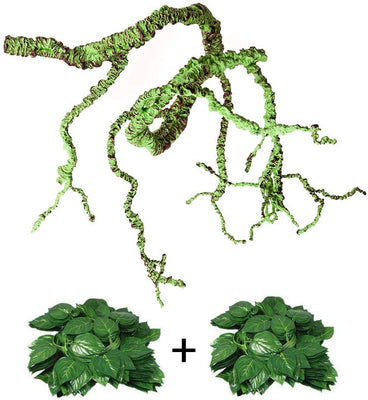 Flexible Bend-A-Branch Jungle Vines plástico terrario hojas Pet Habitat decoración para lagarto, ranas, serpientes y más reptiles(Paquete de 3) (Reptile Vines) - BESTMASCOTA.COM