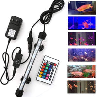 MQ 8 – 20 en sumergible LED luz de acuario, cambio de color tanque de peces luz con mando a distancia, IP68 cristal LED luces Bar, para pecera 10 – 35 pulgadas - BESTMASCOTA.COM