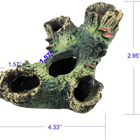 Juego de 12 decoraciones para acuario de GreenJoy con cueva de madera, tronco de árbol, escondites de barril, plantas de plástico artificial y estrella de mar, decoración de resina, accesorios para acuario - BESTMASCOTA.COM
